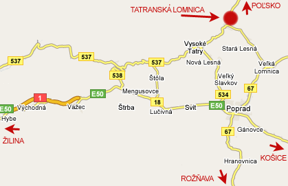Orientačná mapa Tatranskej Lomnice